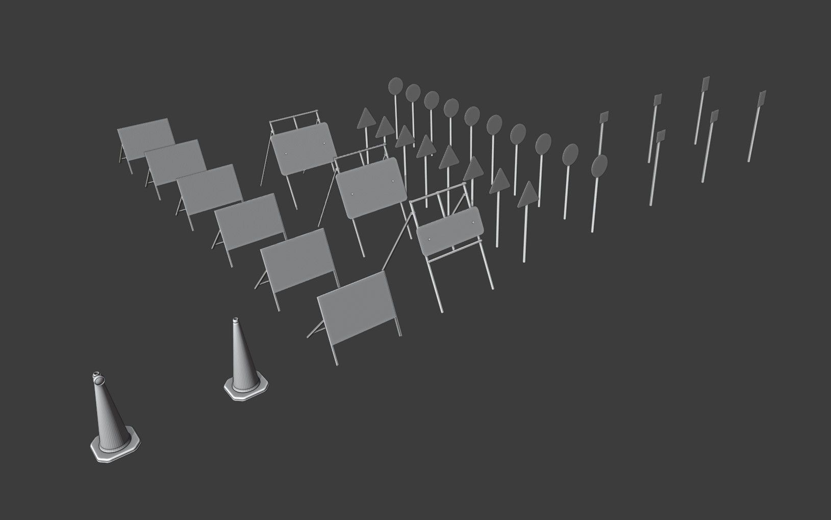 UK Road Signs Pack 3D model_14