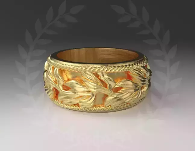 Leaf Russian Style Gold Ring