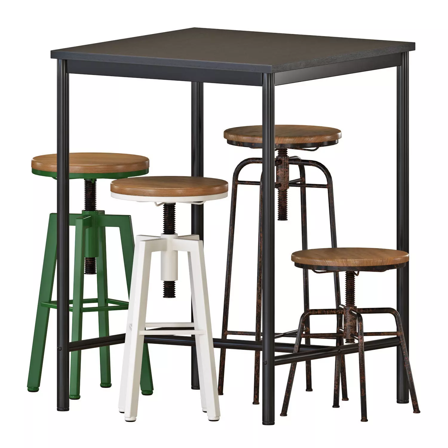 Zara Bar Stools And Table 3D model_0