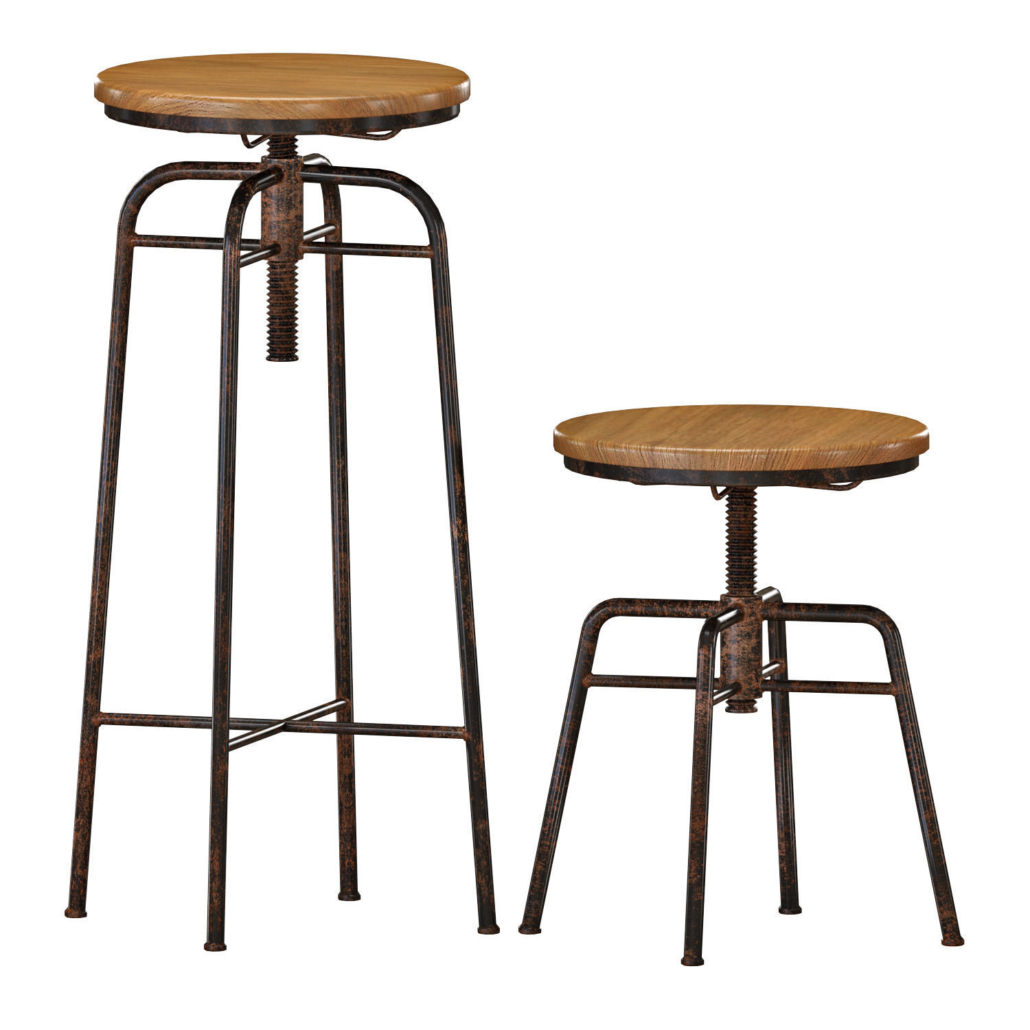 Zara Bar Stools And Table 3D model_1