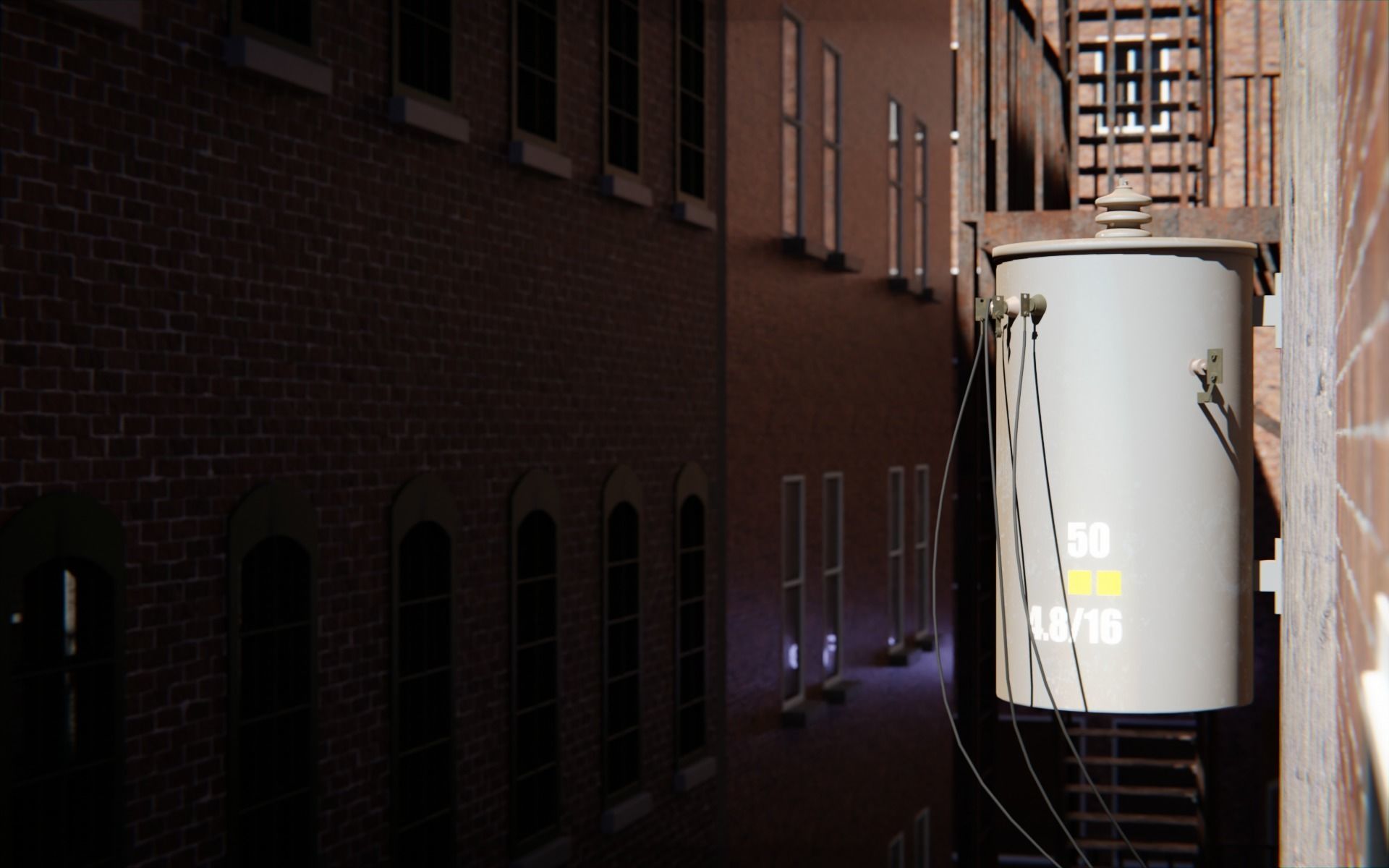 Alley 3d Scene Low-poly 3D model_4