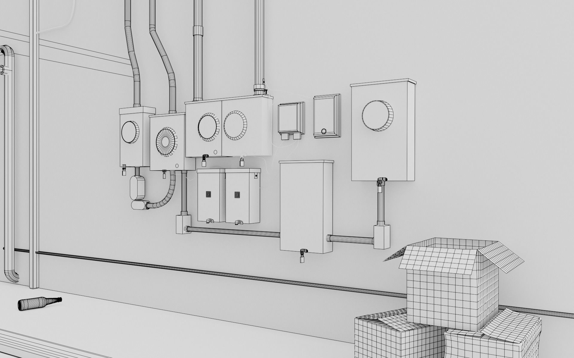 Alley 3d Scene Low-poly 3D model_21