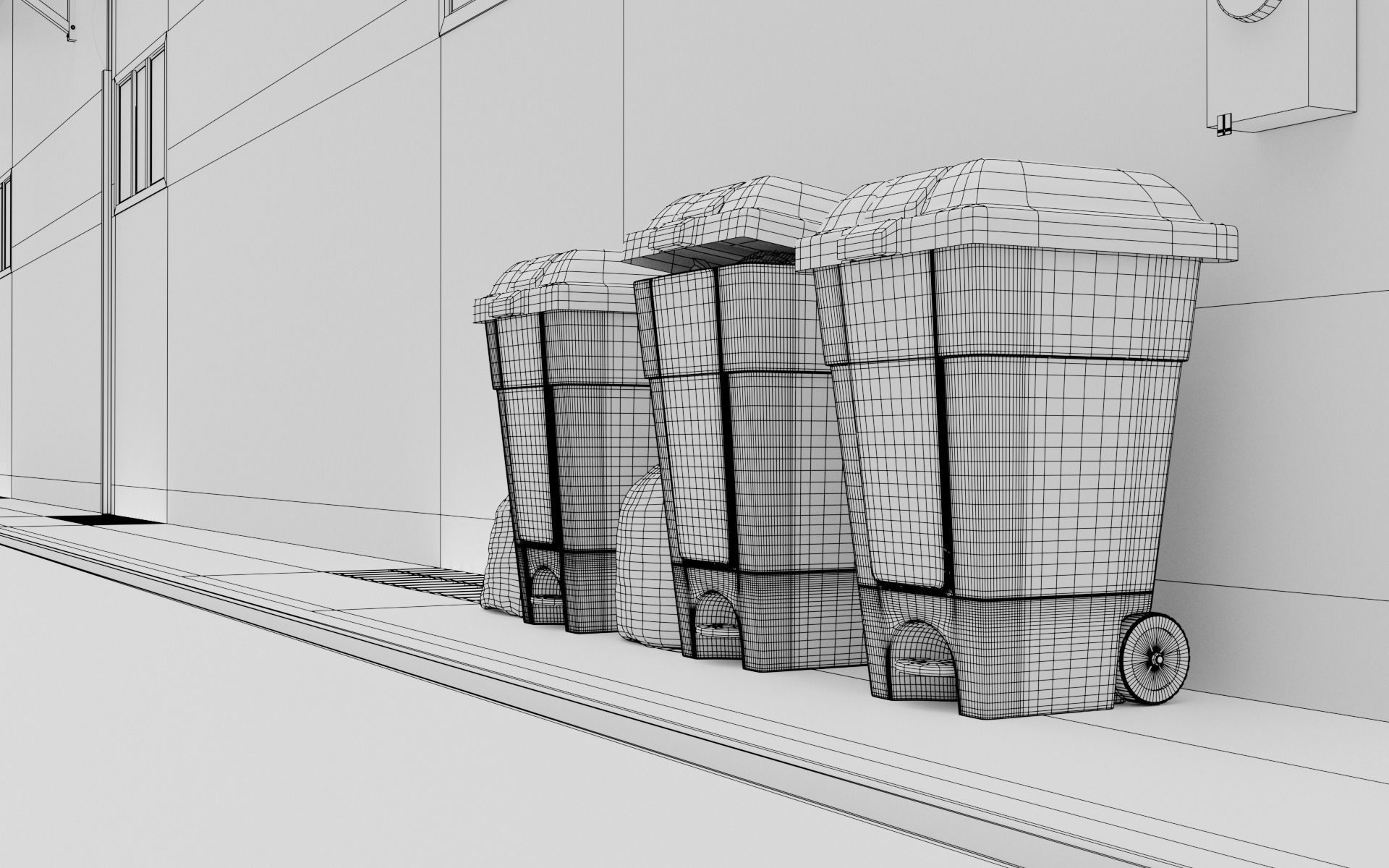 Alley 3d Scene Low-poly 3D model_19