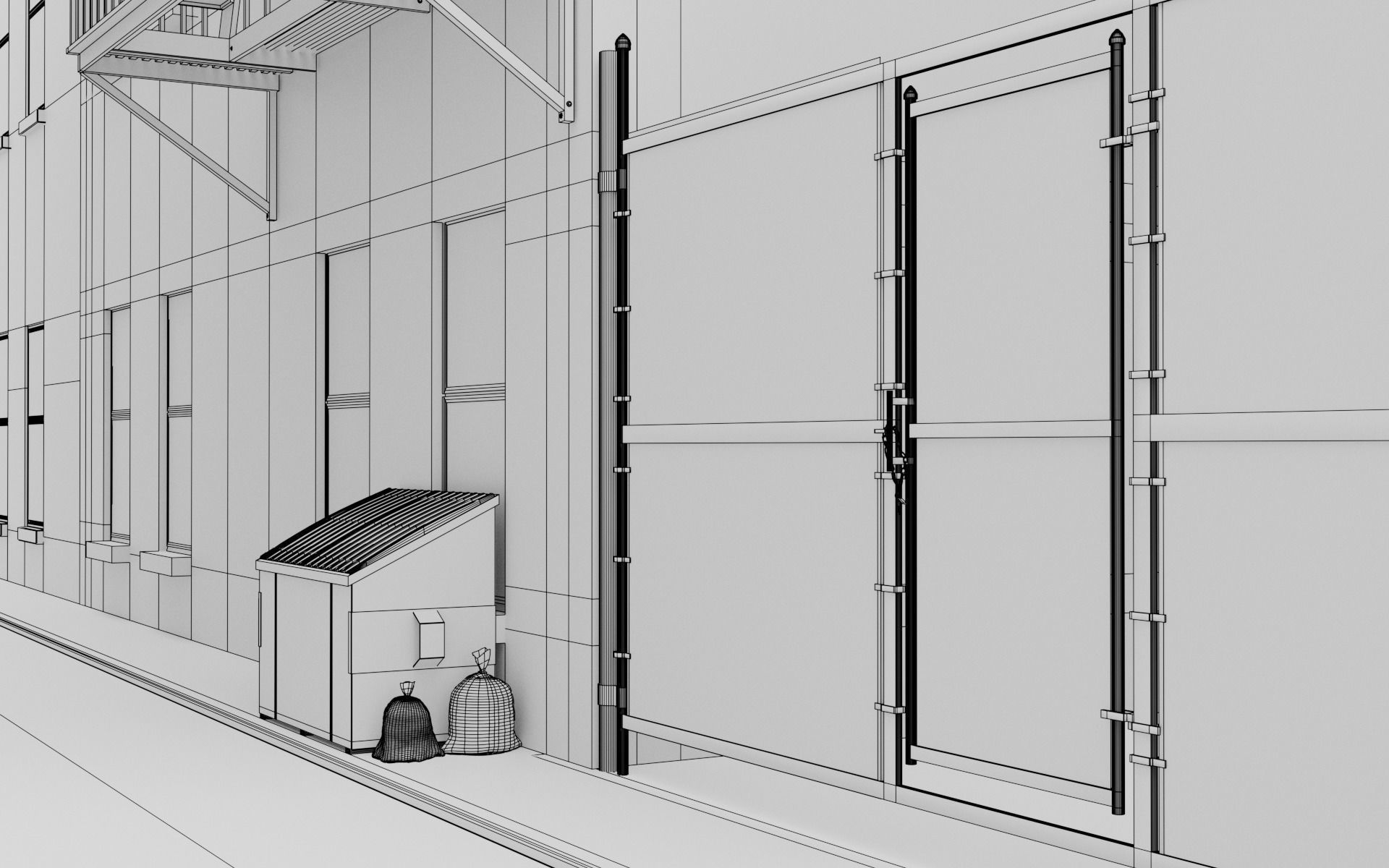 Alley 3d Scene Low-poly 3D model_20