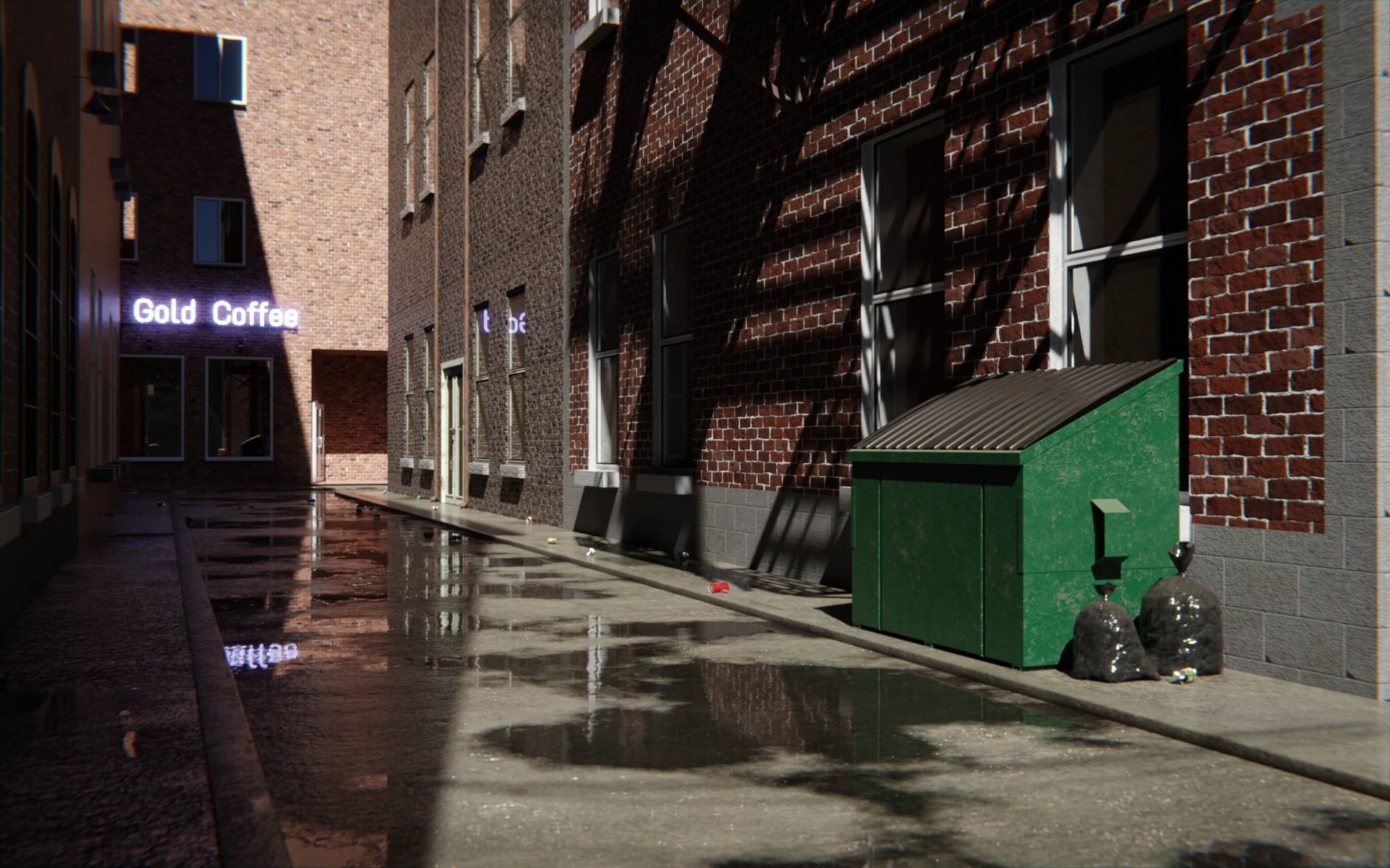 Alley 3d Scene Low-poly 3D model_12