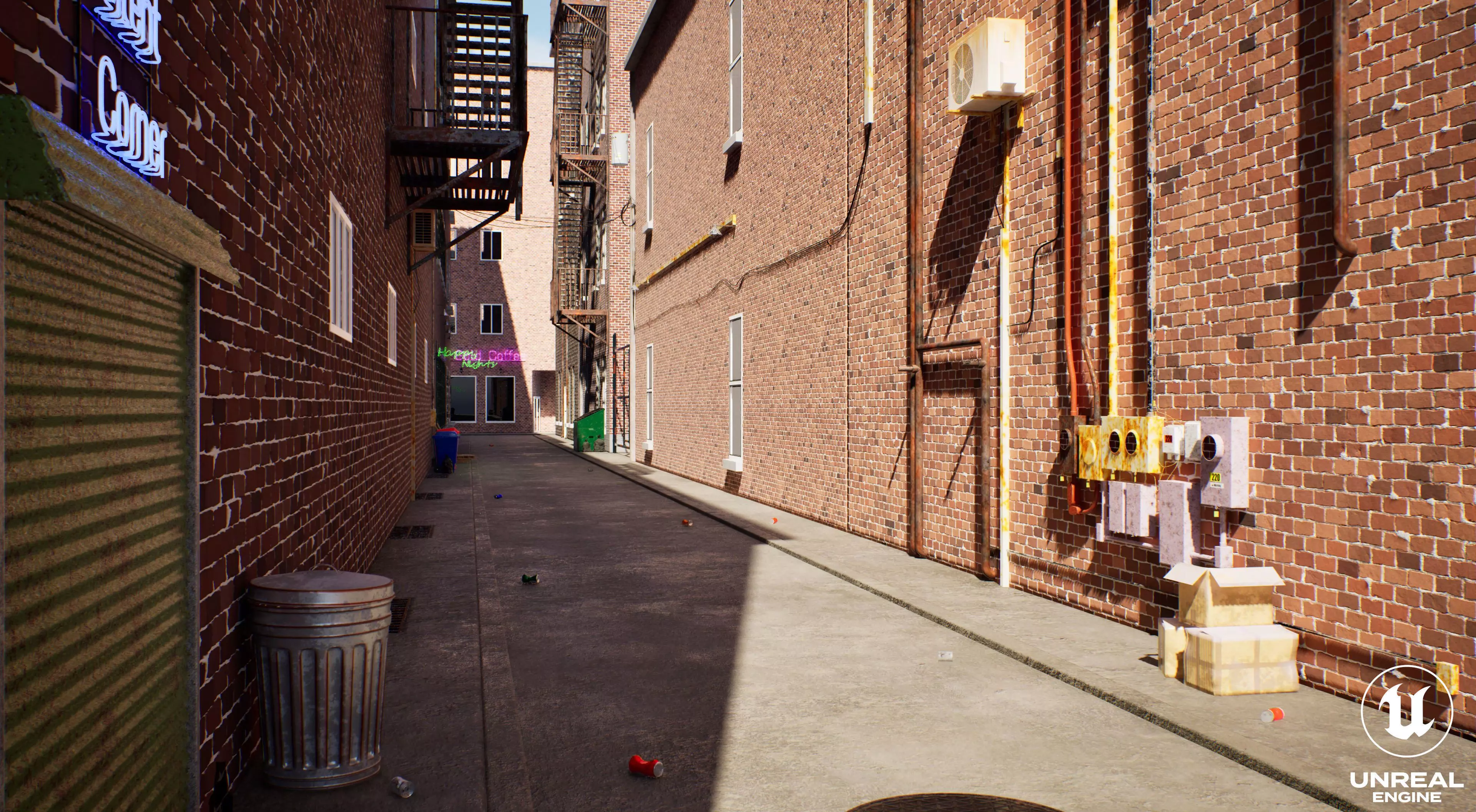 Alley 3d Scene Low-poly 3D model_1