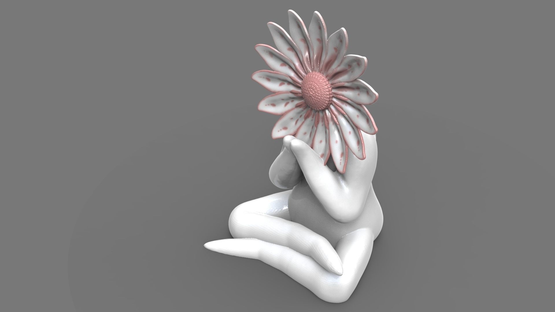 Flower woman 1 - Yoga  3D print model_4