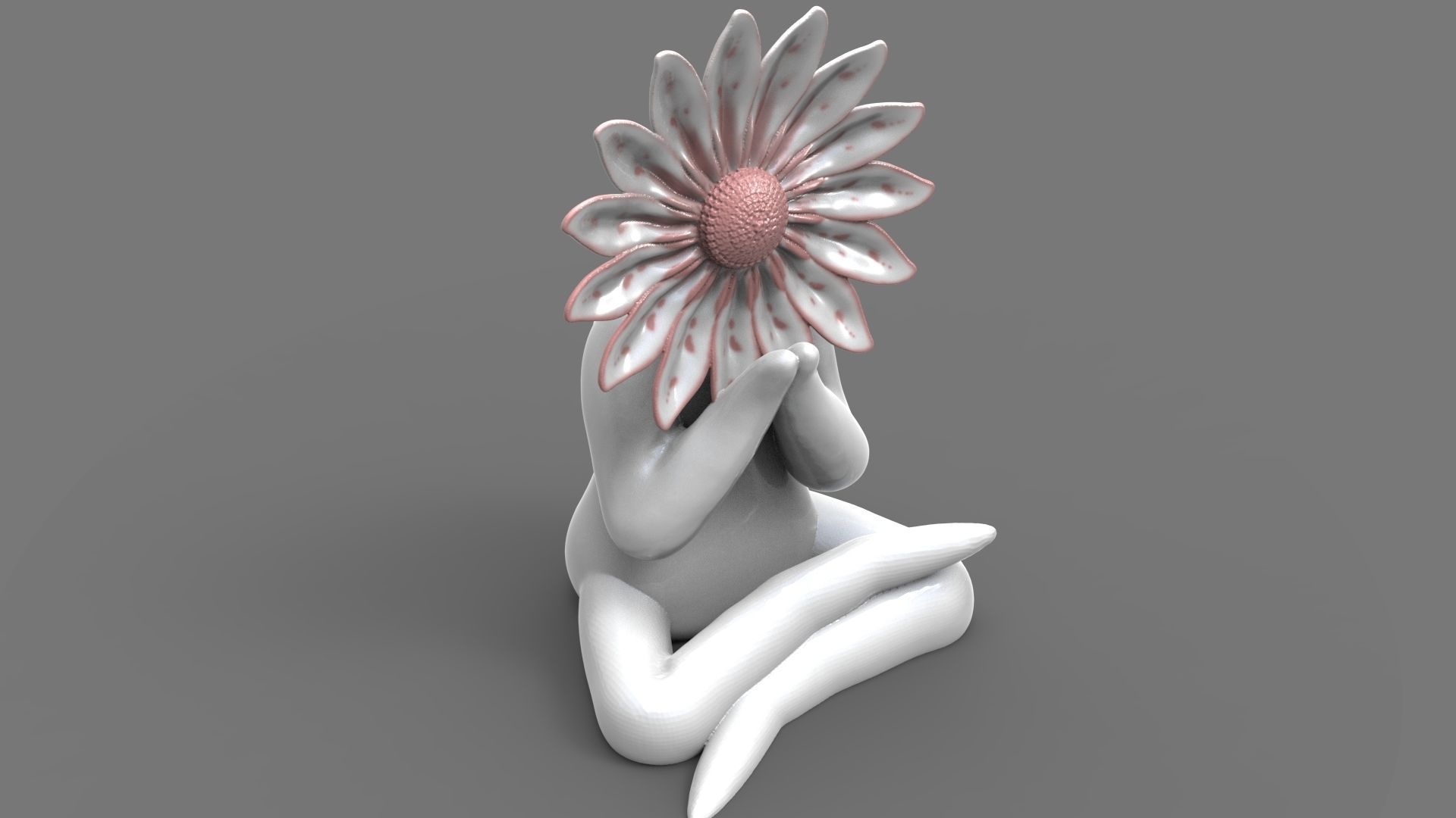 Flower woman 1 - Yoga  3D print model_5