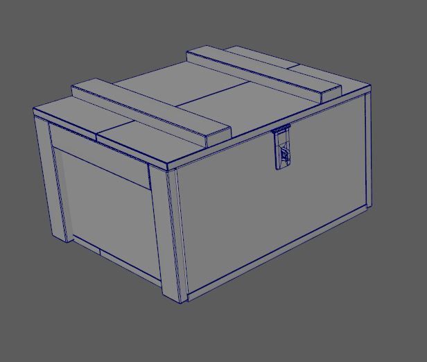 Wooden Civil Defense Crate Low-poly 3D model_6
