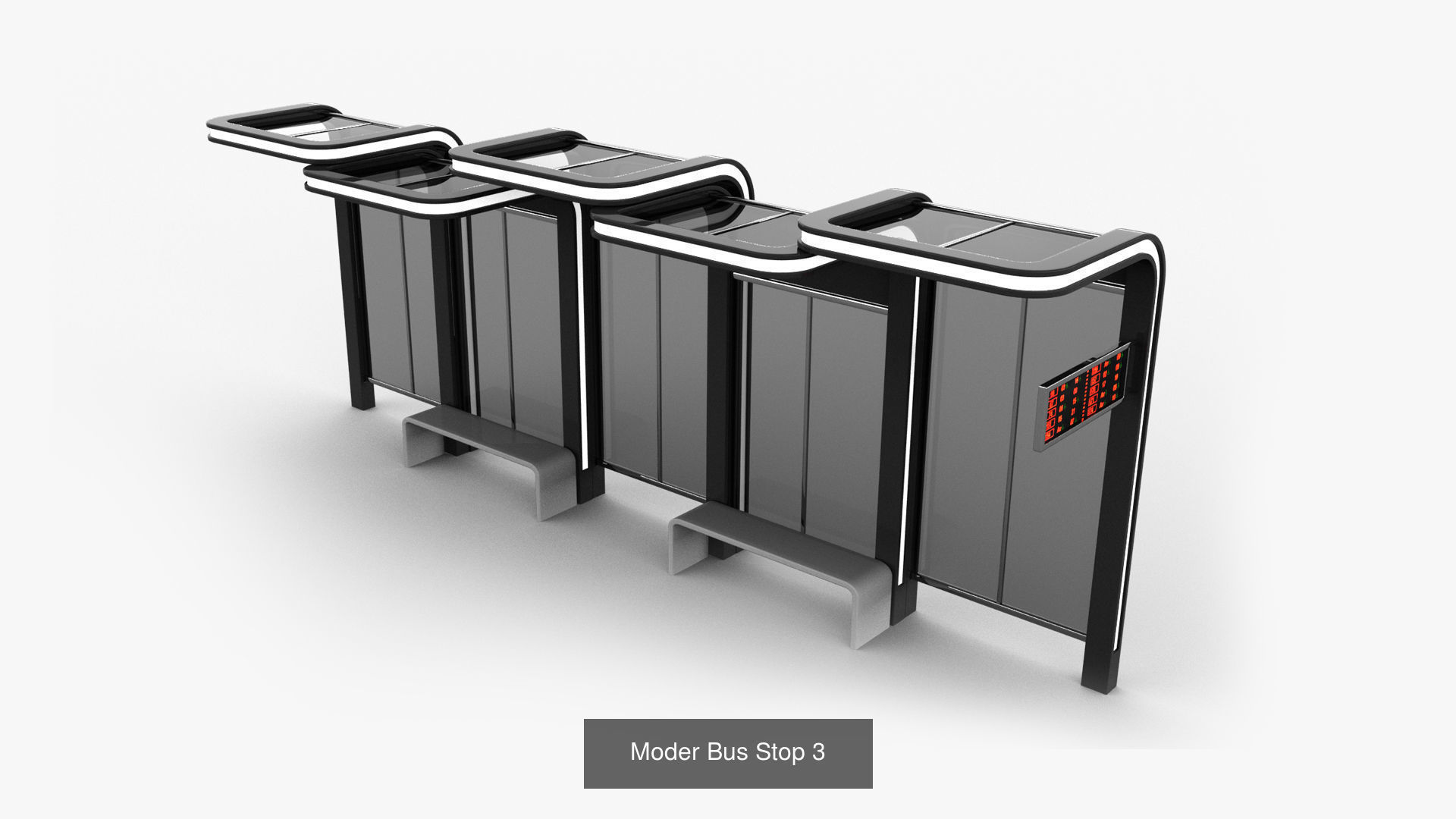 Bus Stops 3D Model Collection_8