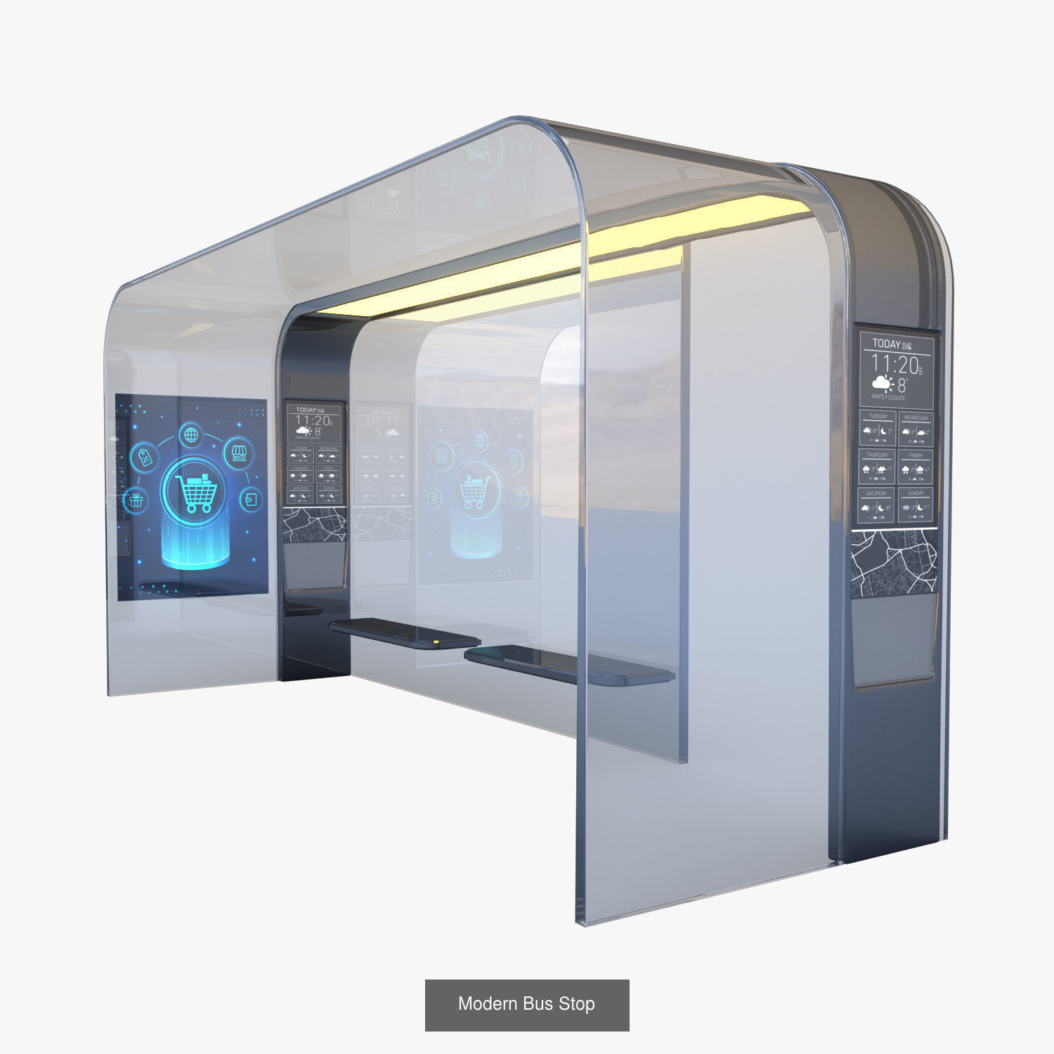 Bus Stops 3D Model Collection_3