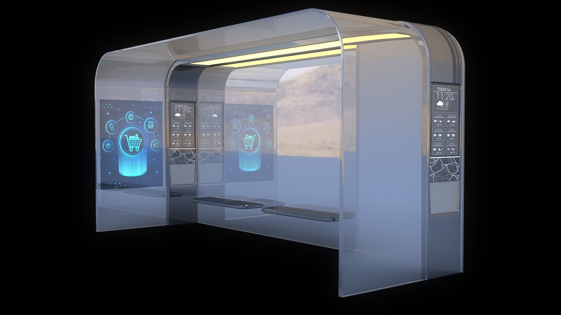 Bus Stops 3D Model Collection_31