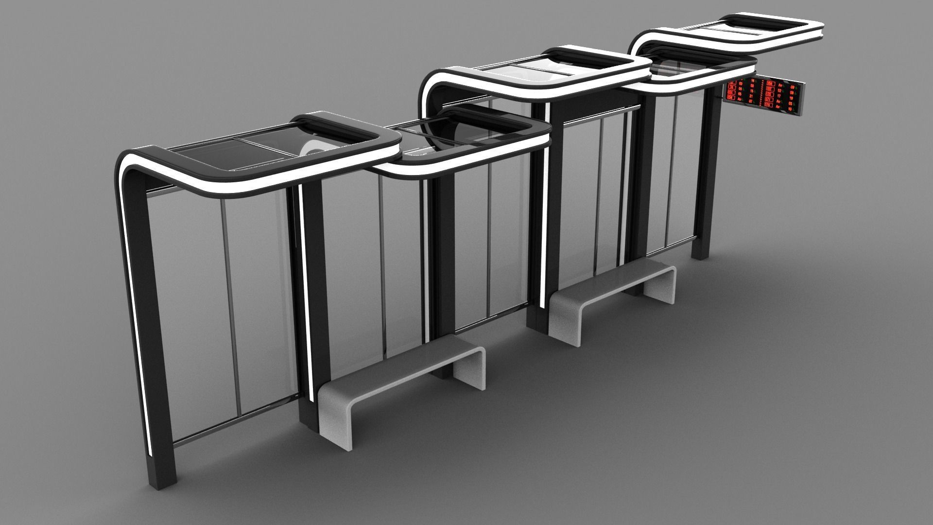 Bus Stops 3D Model Collection_12