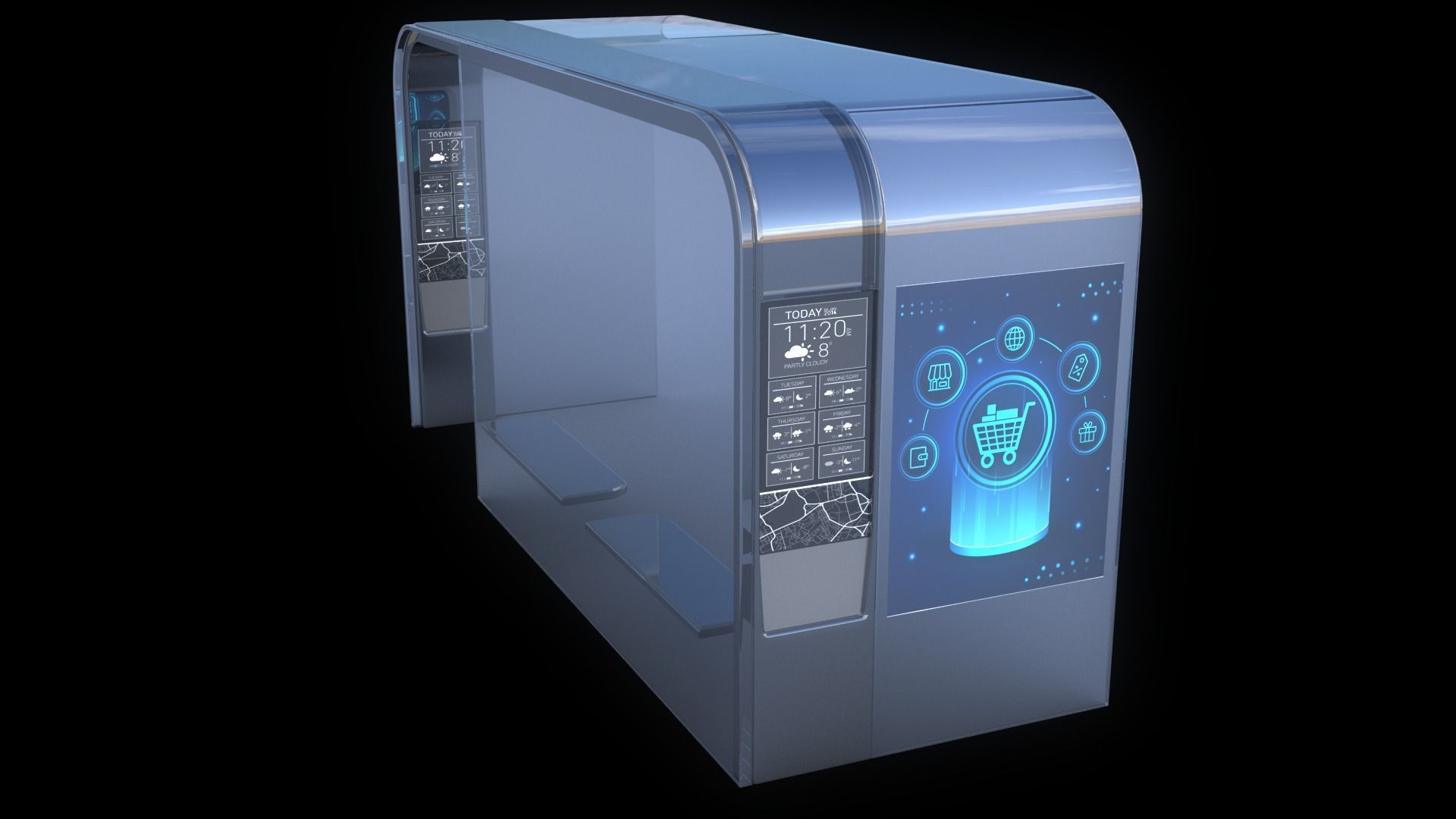 Bus Stops 3D Model Collection_30