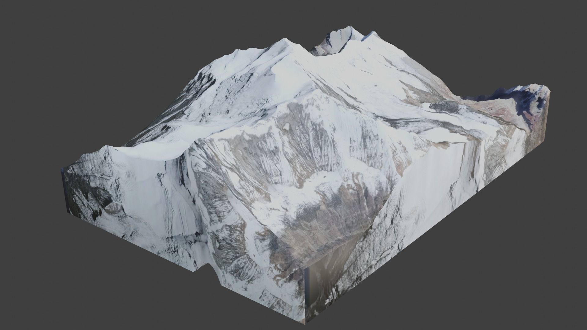 Dhaulagiri II Mountain Low-poly 3D model_2