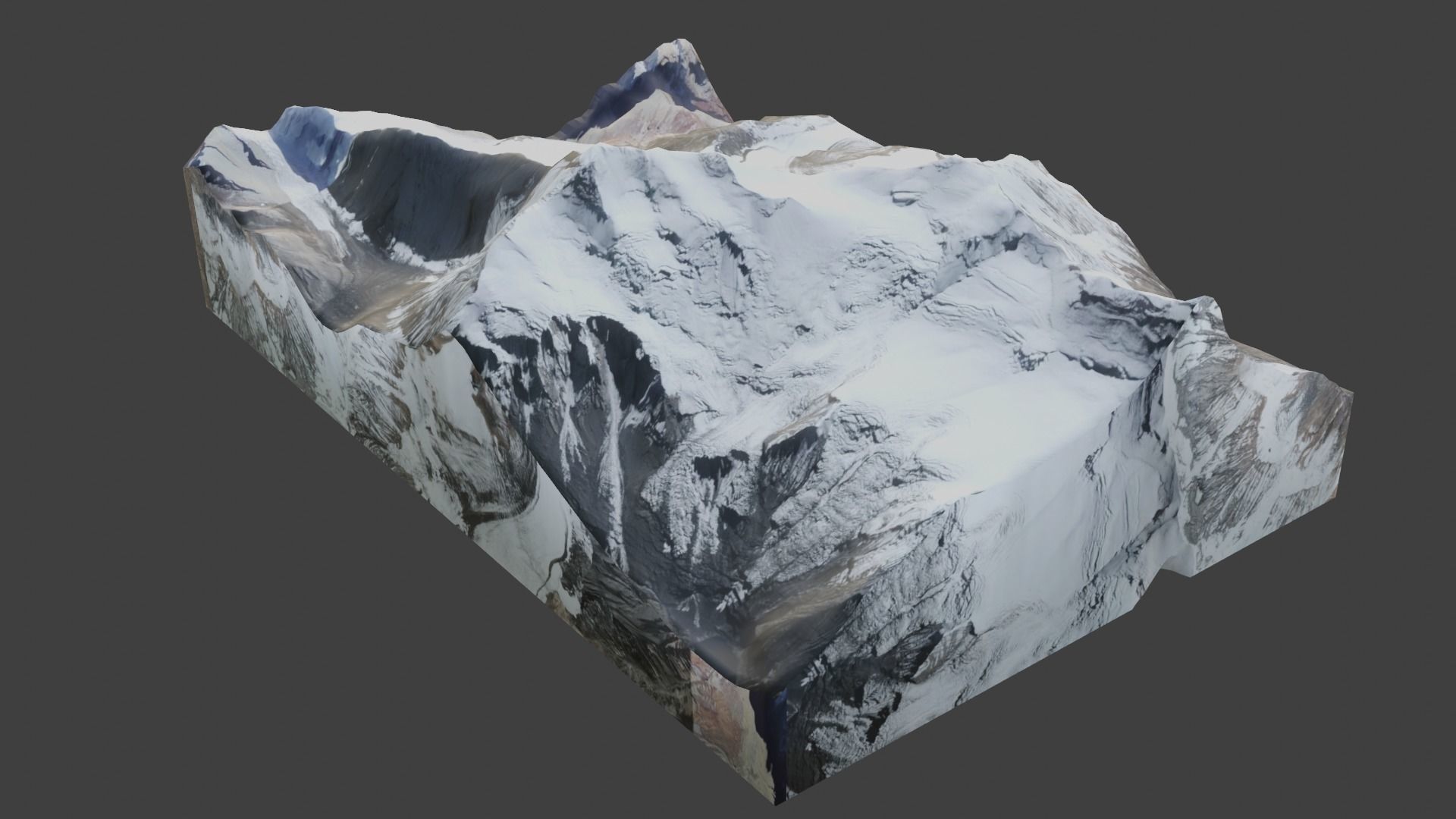 Dhaulagiri II Mountain Low-poly 3D model_3