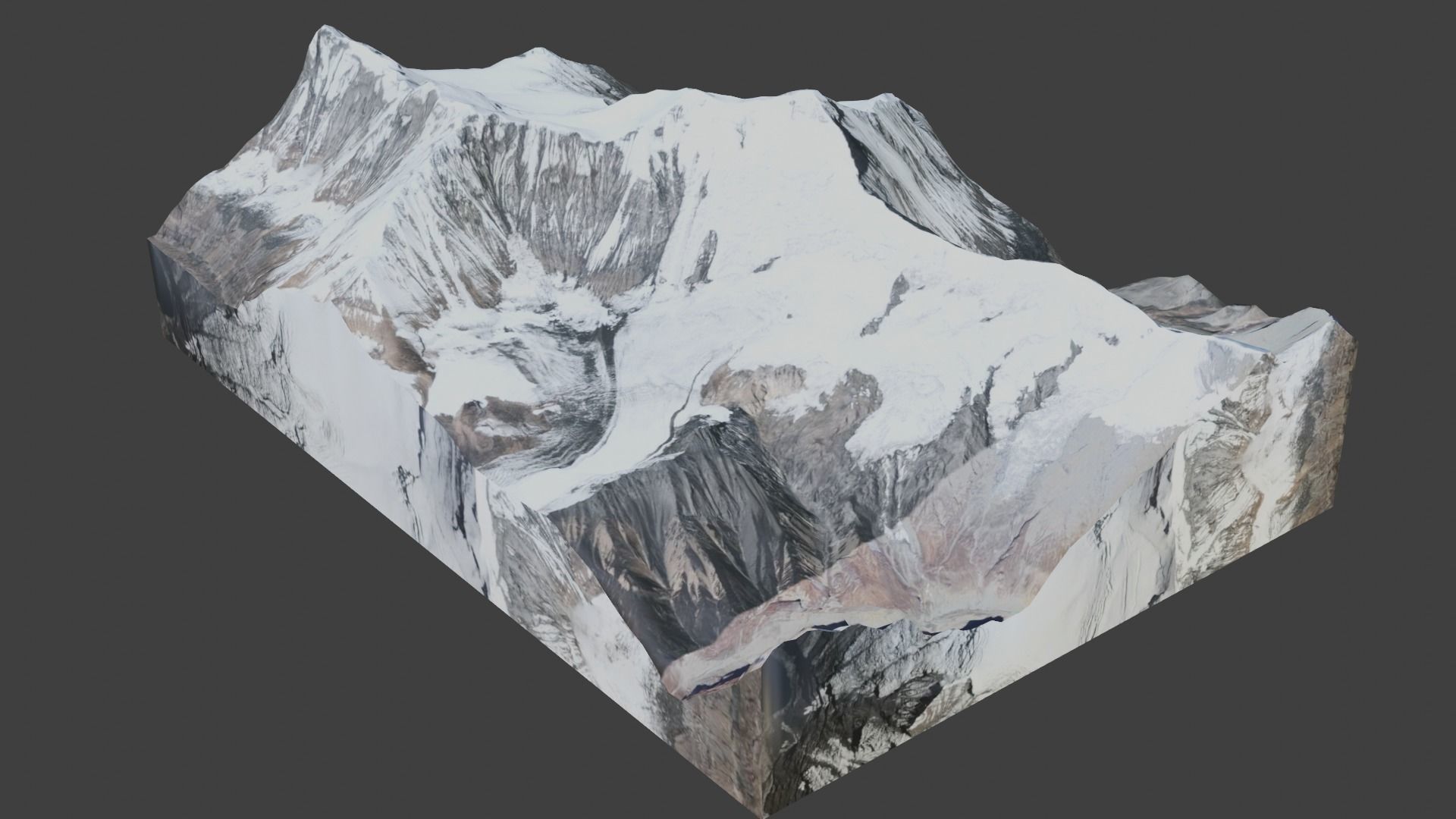 Dhaulagiri II Mountain Low-poly 3D model_1
