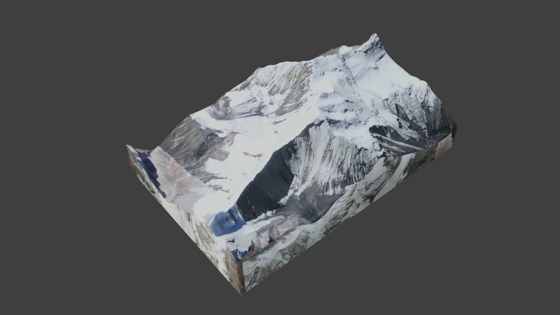 Dhaulagiri II Mountain Low-poly 3D model_4