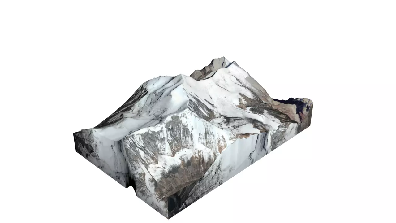 Dhaulagiri II Mountain Low-poly 3D model_0