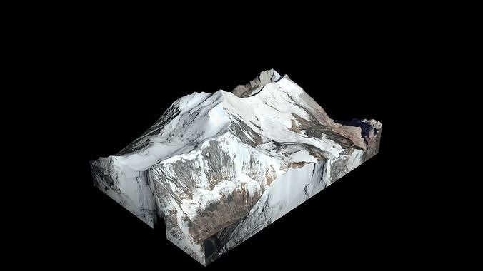 Dhaulagiri II Mountain Low-poly 3D model