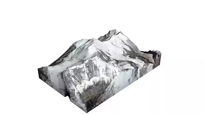 Dhaulagiri II Mountain Low-poly 3D model