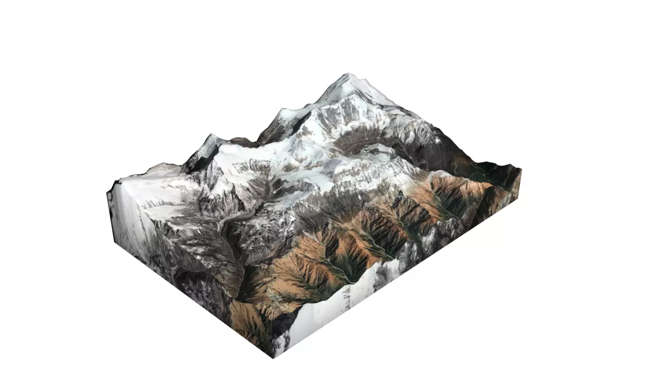 Dhaulagiri VI Mountain Low-poly 3D model_0