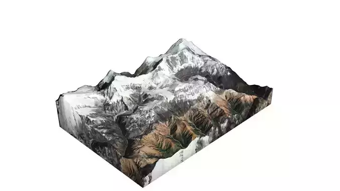 Dhaulagiri VI Mountain Low-poly 3D model Dhaulagiri VI Mountain Low-poly 3D model
