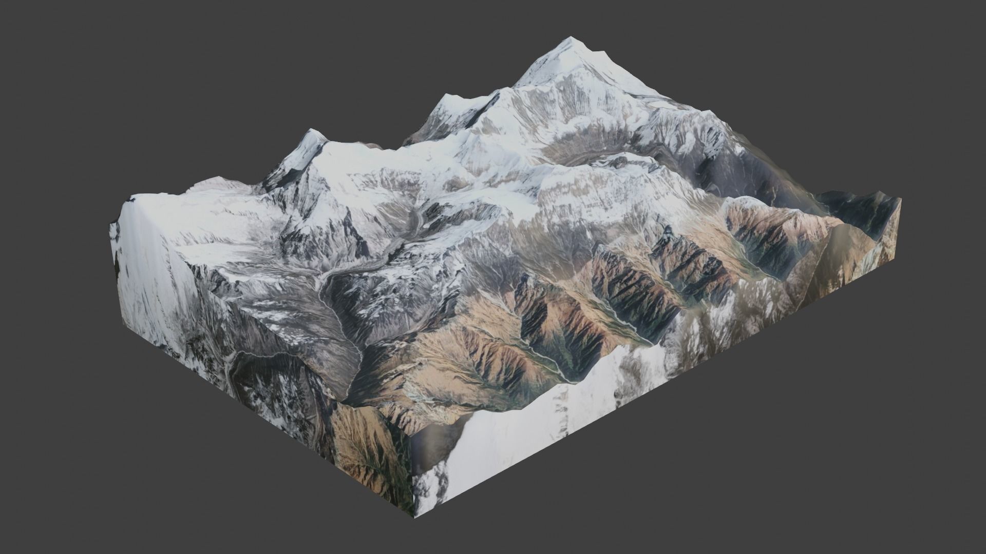 Dhaulagiri VI Mountain Low-poly 3D model_1