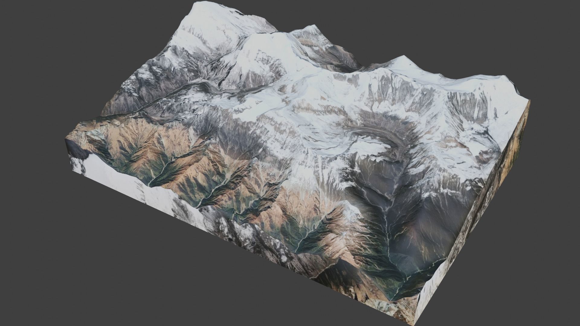 Dhaulagiri VI Mountain Low-poly 3D model_4