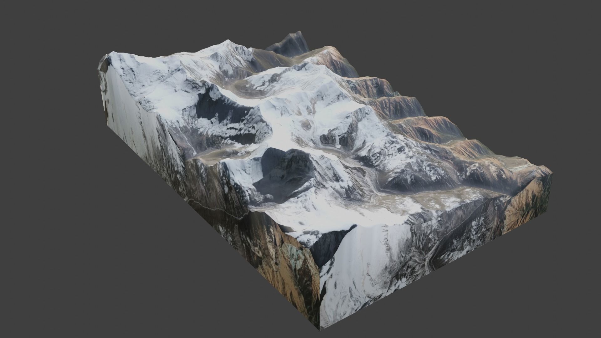 Dhaulagiri VI Mountain Low-poly 3D model_2
