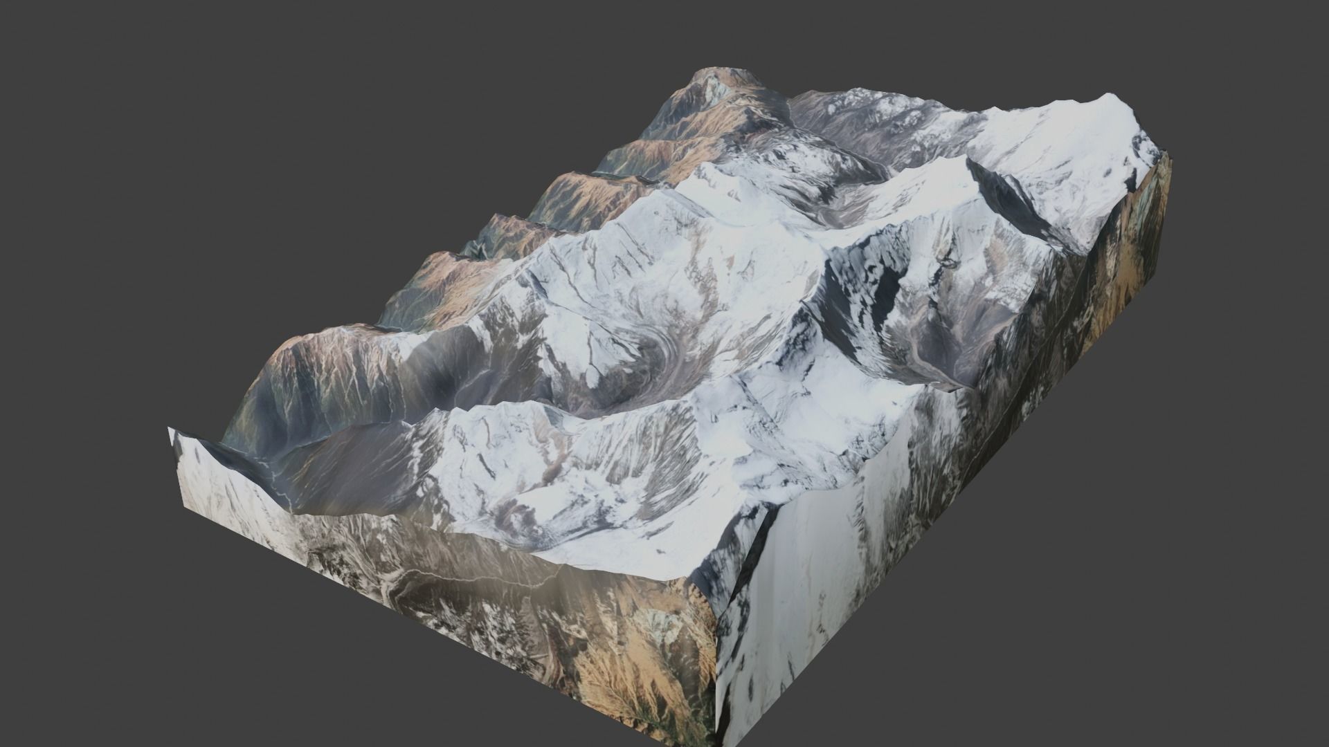 Dhaulagiri VI Mountain Low-poly 3D model_3