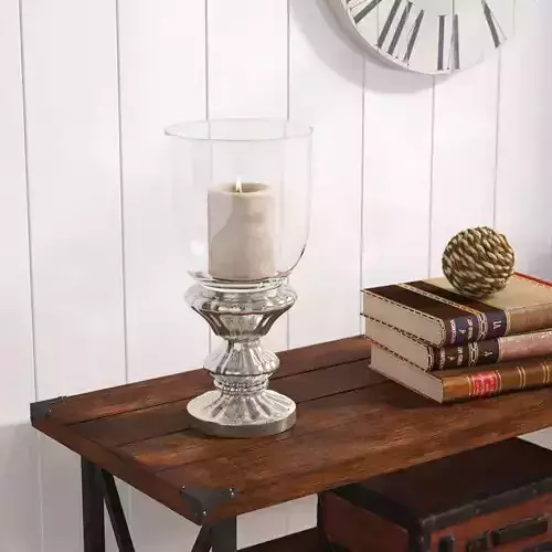 Traditional Glass Hurricane Candle Holder