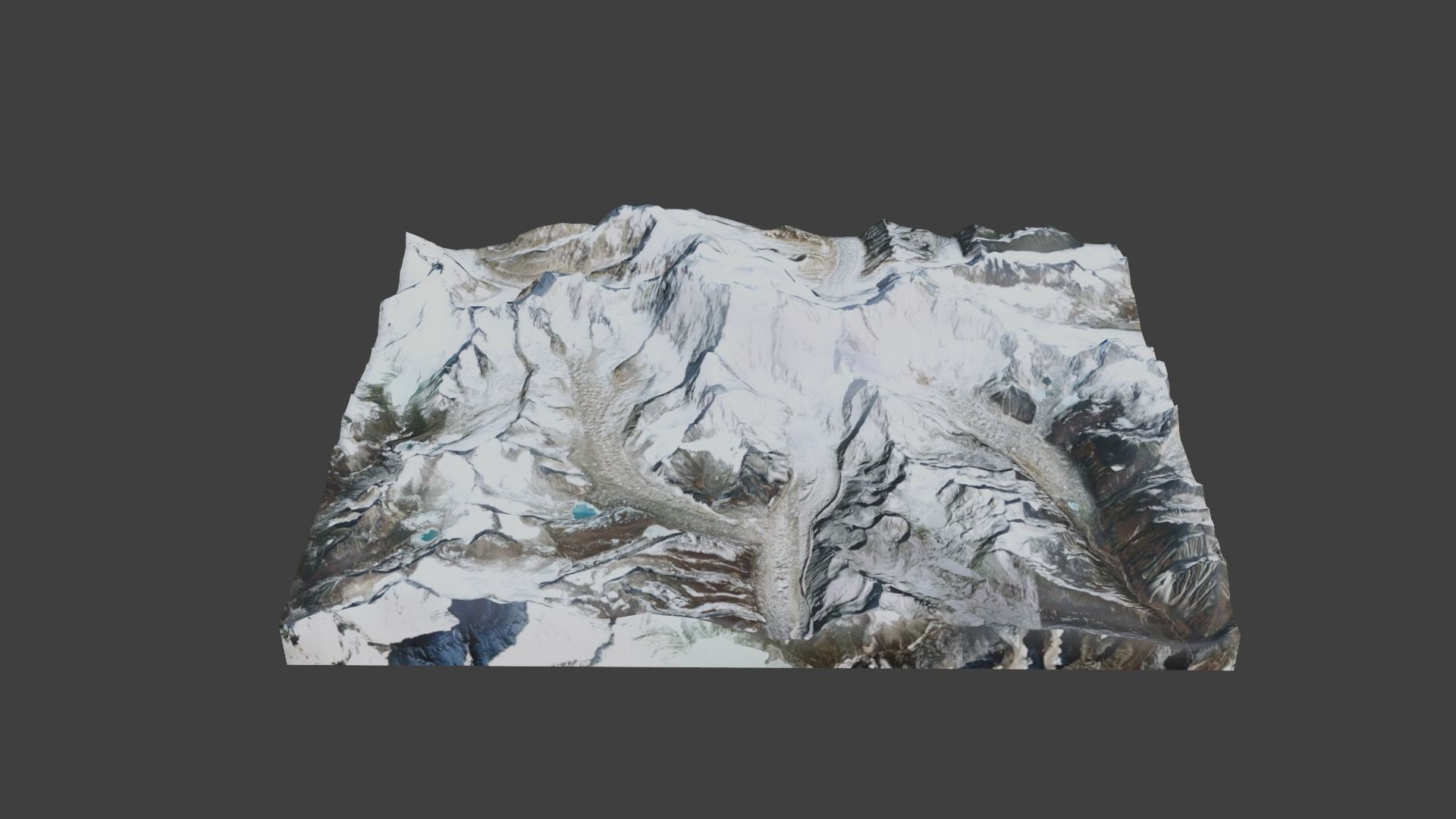 Gangkhar Puensum Mountain Low-poly 3D model_5