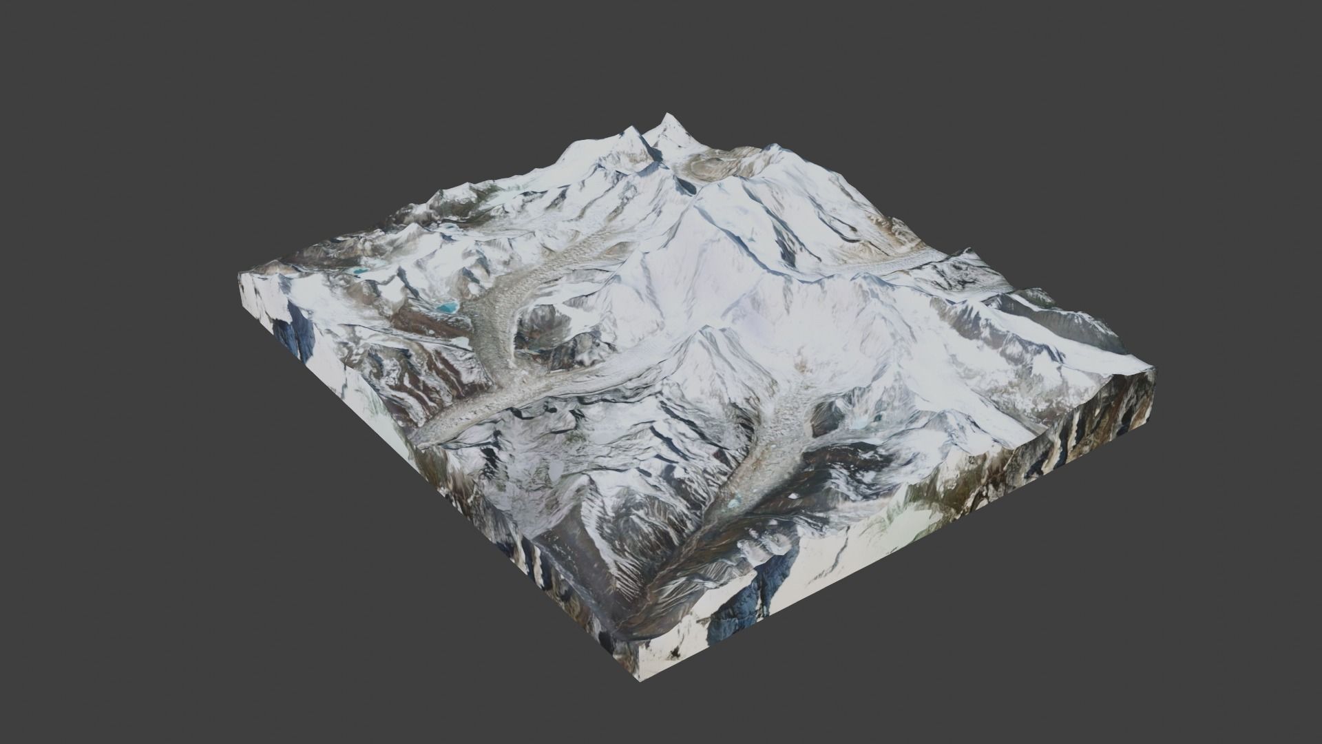 Gangkhar Puensum Mountain Low-poly 3D model_4