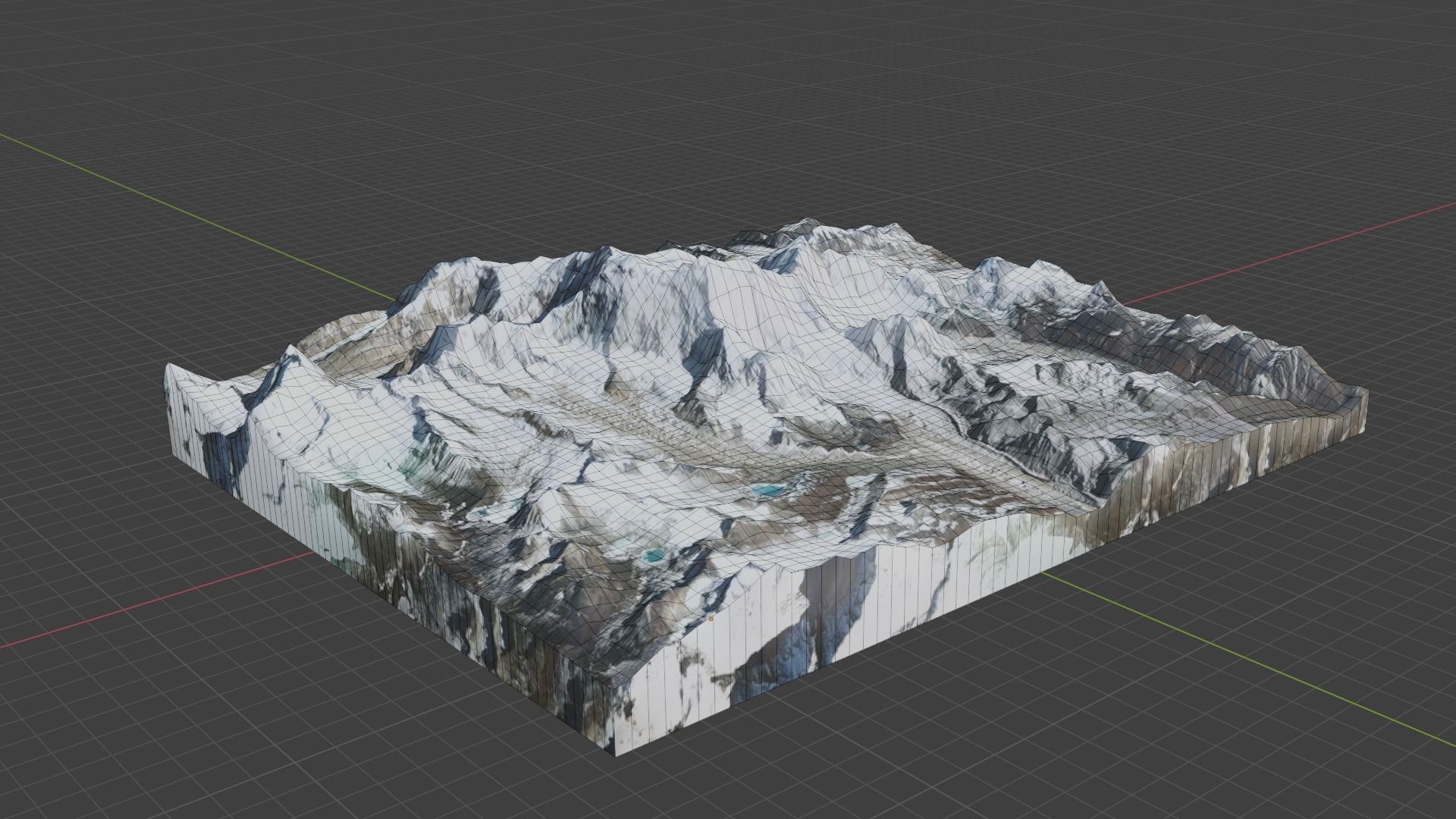 Gangkhar Puensum Mountain Low-poly 3D model_6
