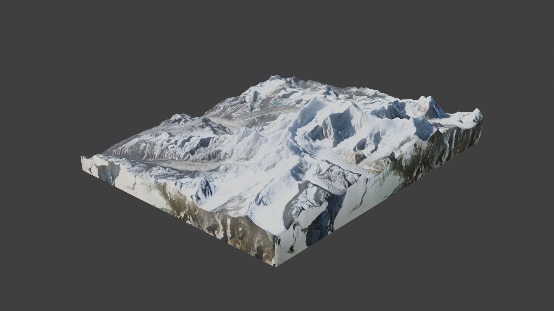 Gangkhar Puensum Mountain Low-poly 3D model_3