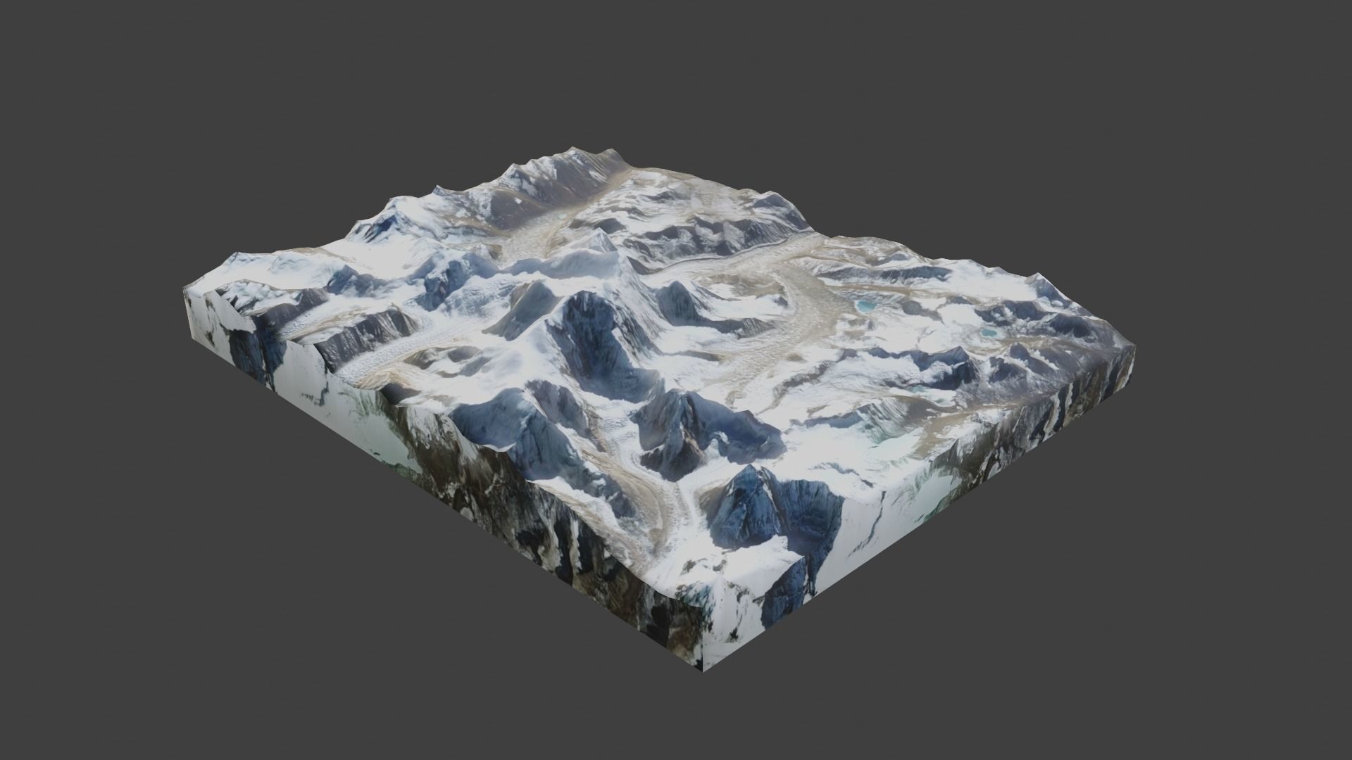 Gangkhar Puensum Mountain Low-poly 3D model_2