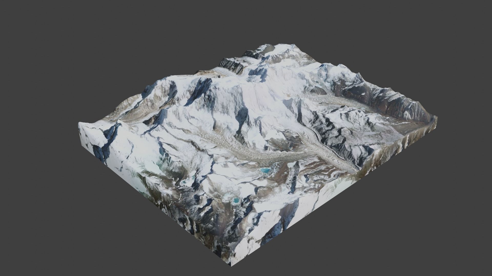 Gangkhar Puensum Mountain Low-poly 3D model_1