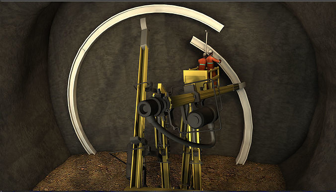 Tunnel Construction- Steel ribs process 3D model