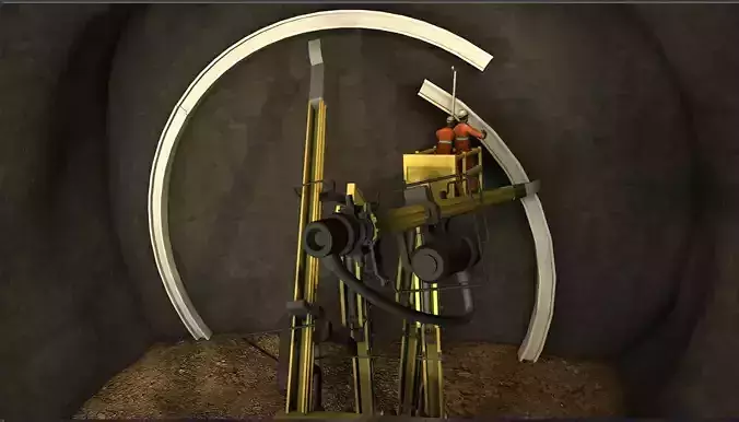 Tunnel Construction- Steel ribs process 3D model