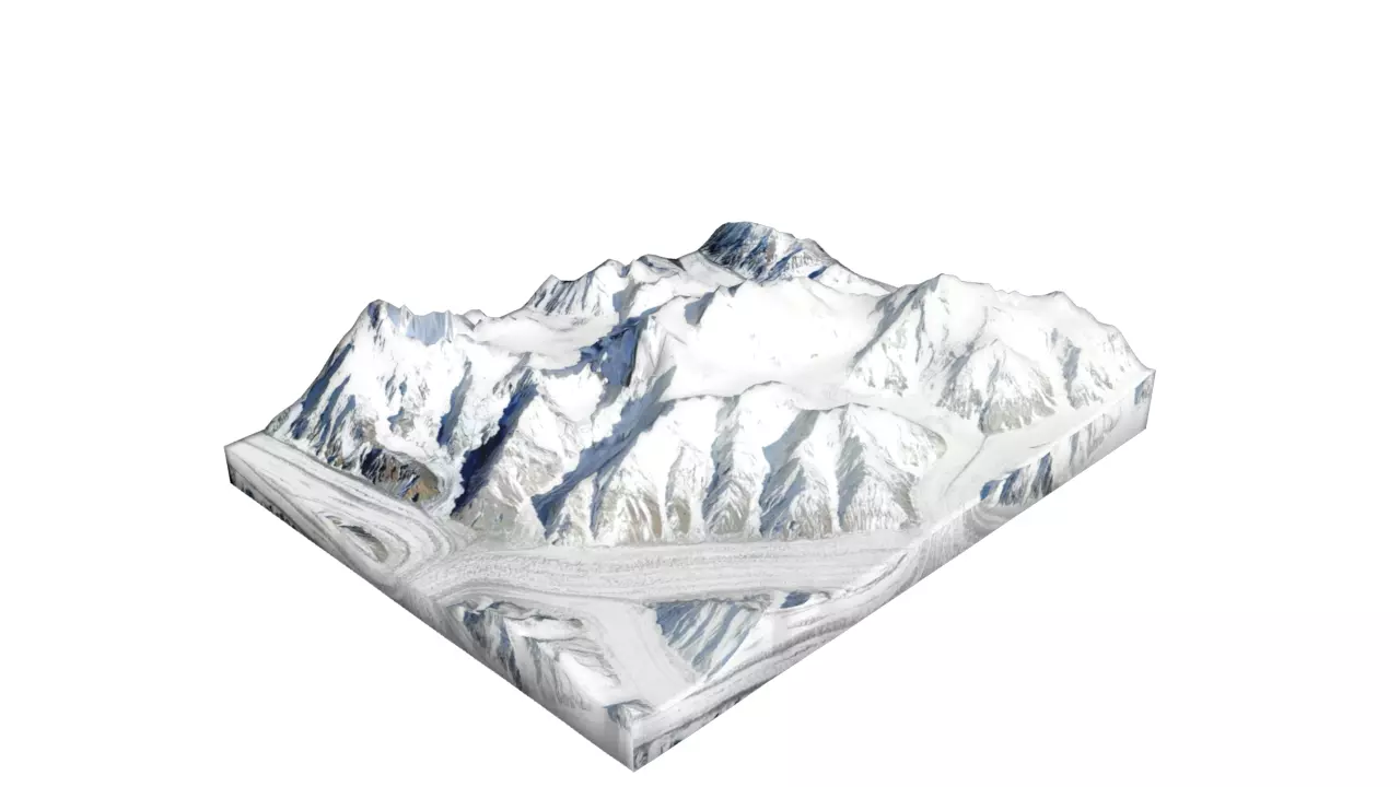 Gasherbrum III Mountain Low-poly 3D model_0