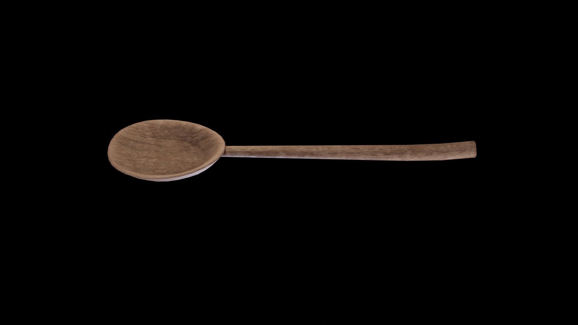 Medieval set of large spoons Low-poly 3D model_16