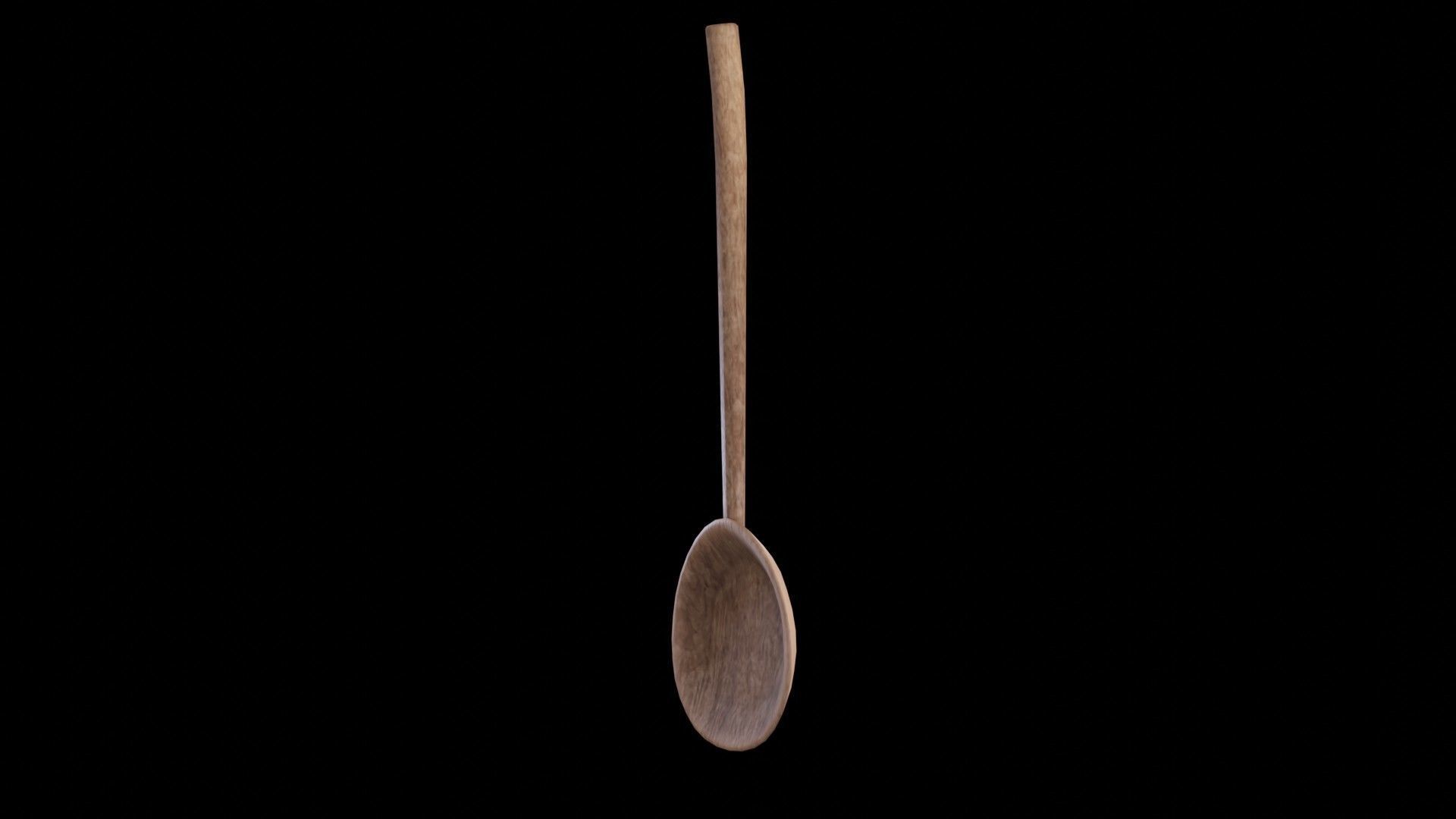 Medieval set of large spoons Low-poly 3D model_15