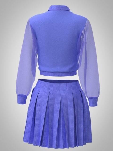 3D Clo Purple Pleated Suit 3D model_4