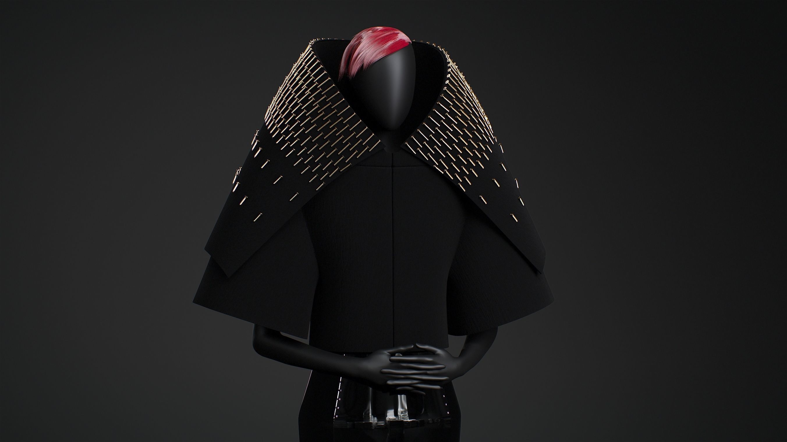 Gareth Pugh Spring 2018 model 02 3D model_2