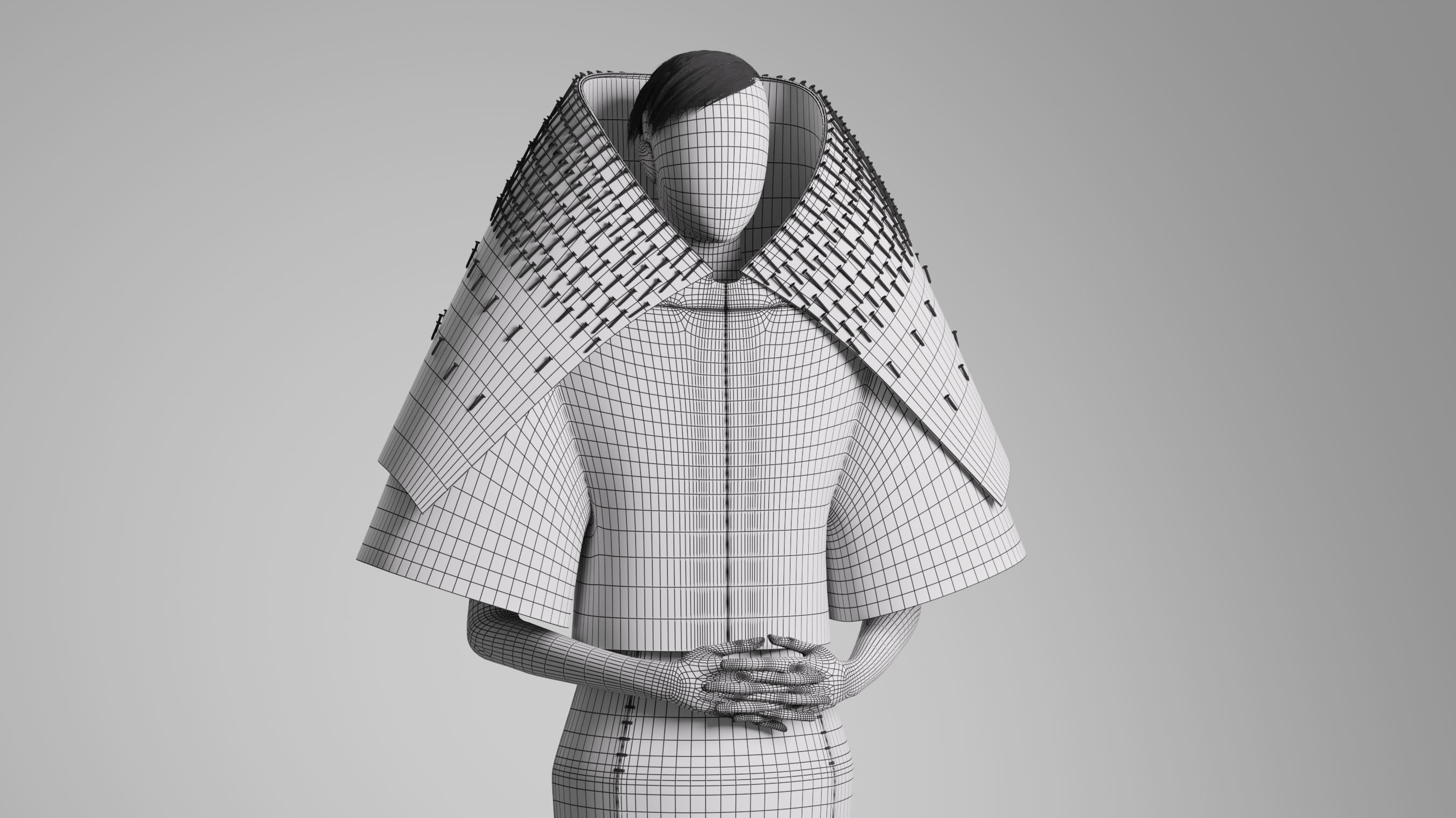 Gareth Pugh Spring 2018 model 02 3D model_3