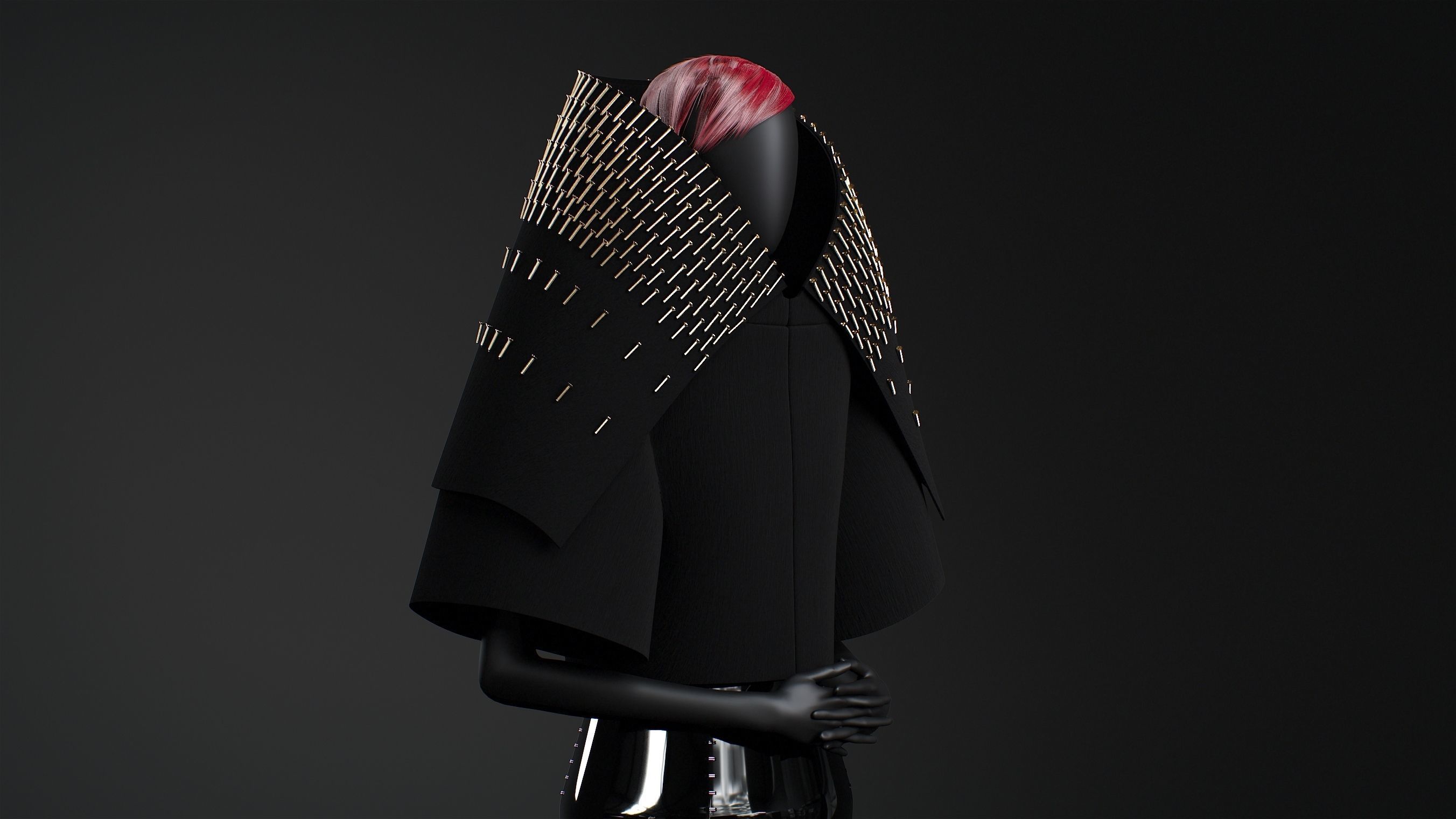 Gareth Pugh Spring 2018 model 02 3D model_6