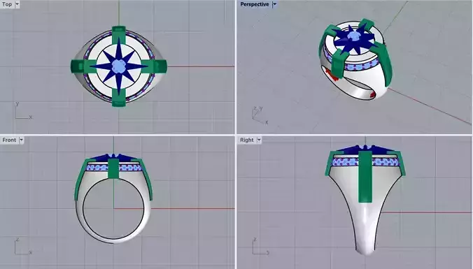 Compass  ring 3D print model