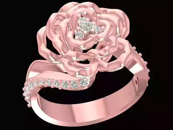 luxury diamond rose ring 2987