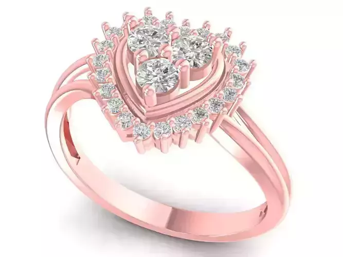 luxury diamond heart ring 2986